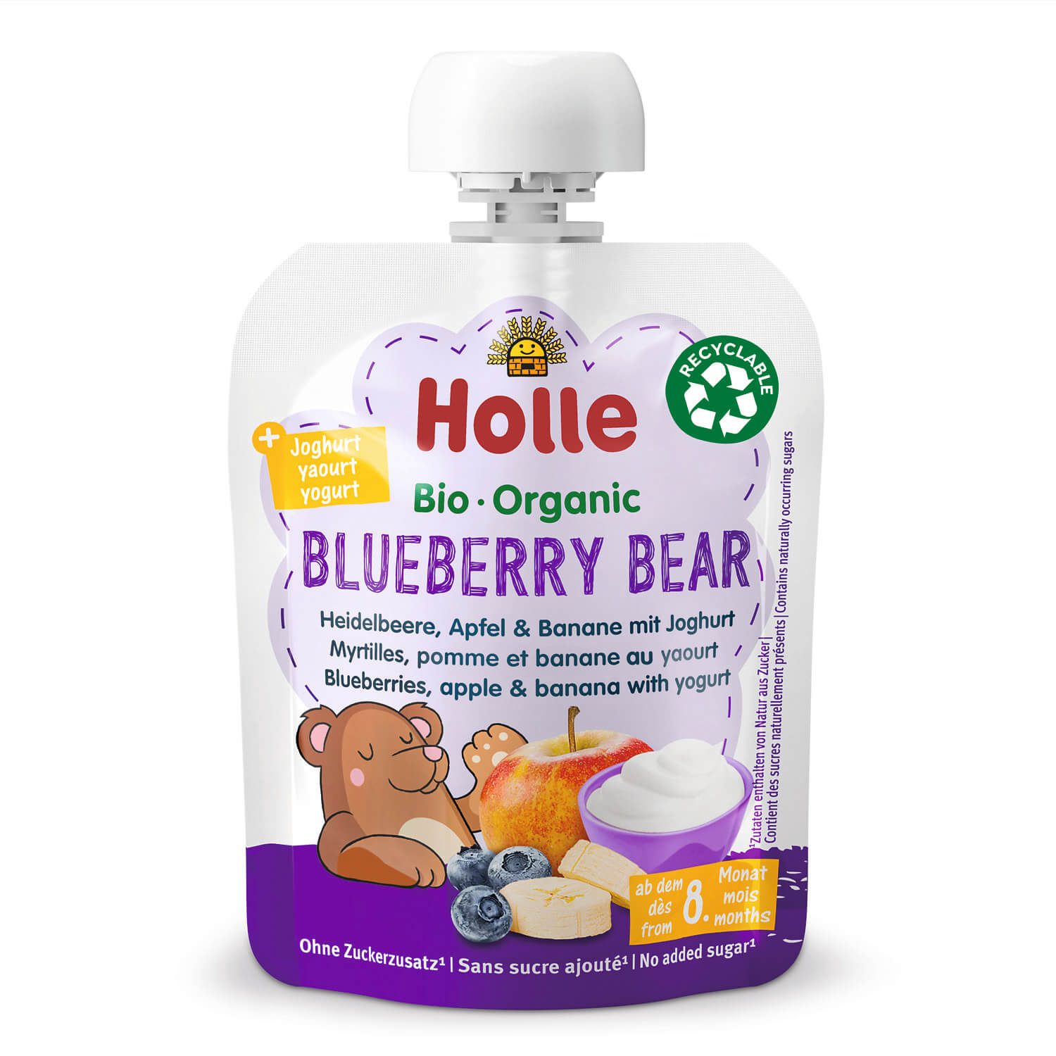 Holle Blueberry bear Heidelbeere, Apfel, Banane mit Joghurt ab 8. Monaten 85g