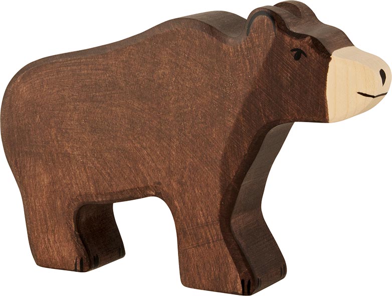 Holztiger Braunbär Holzfigur