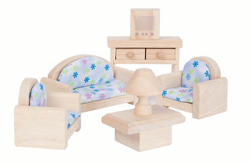 PlanToys Puppenhausmöbel Wohnzimmer Classic