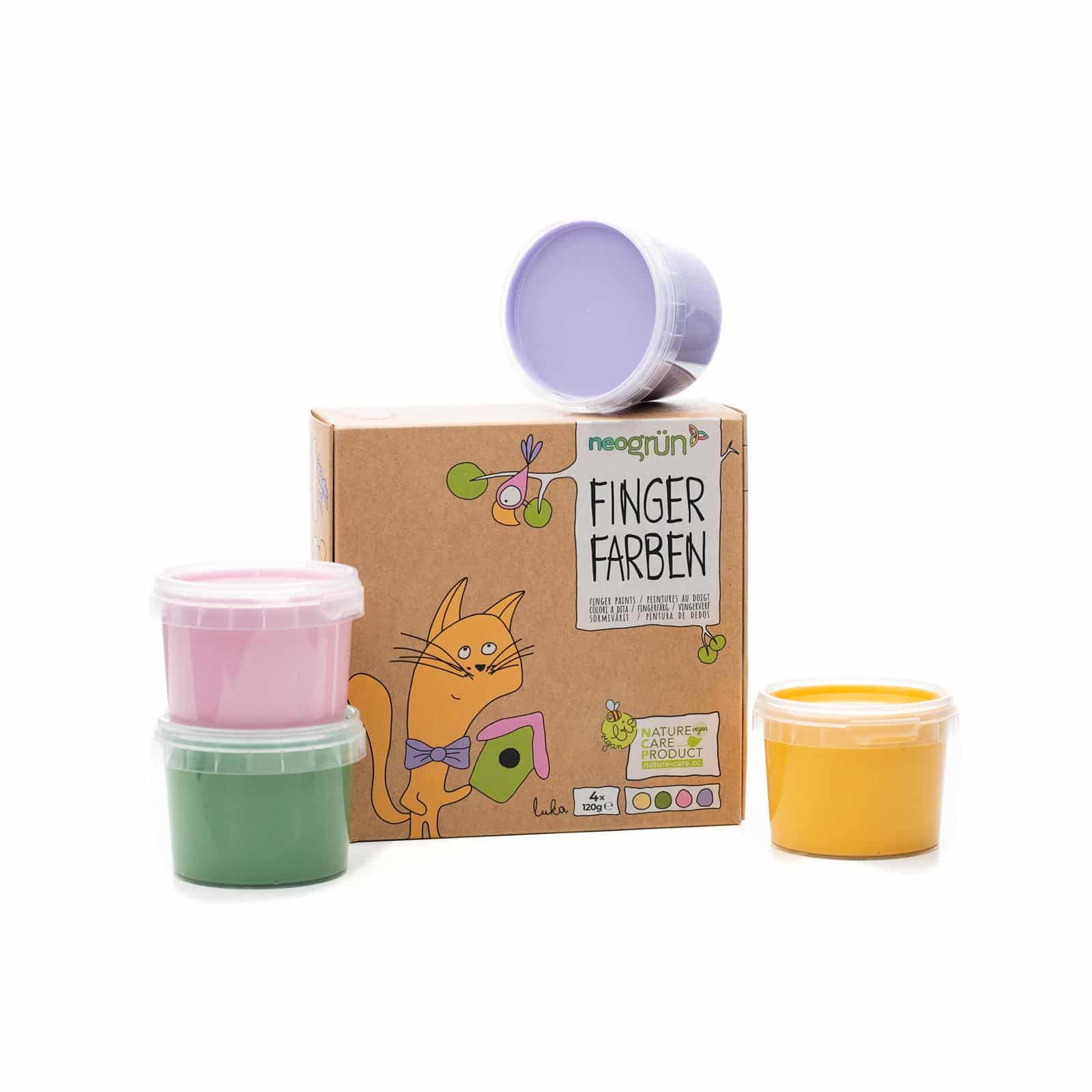 NeoGrün Bio-Fingerfarben vegan - 4er Set "Luka"