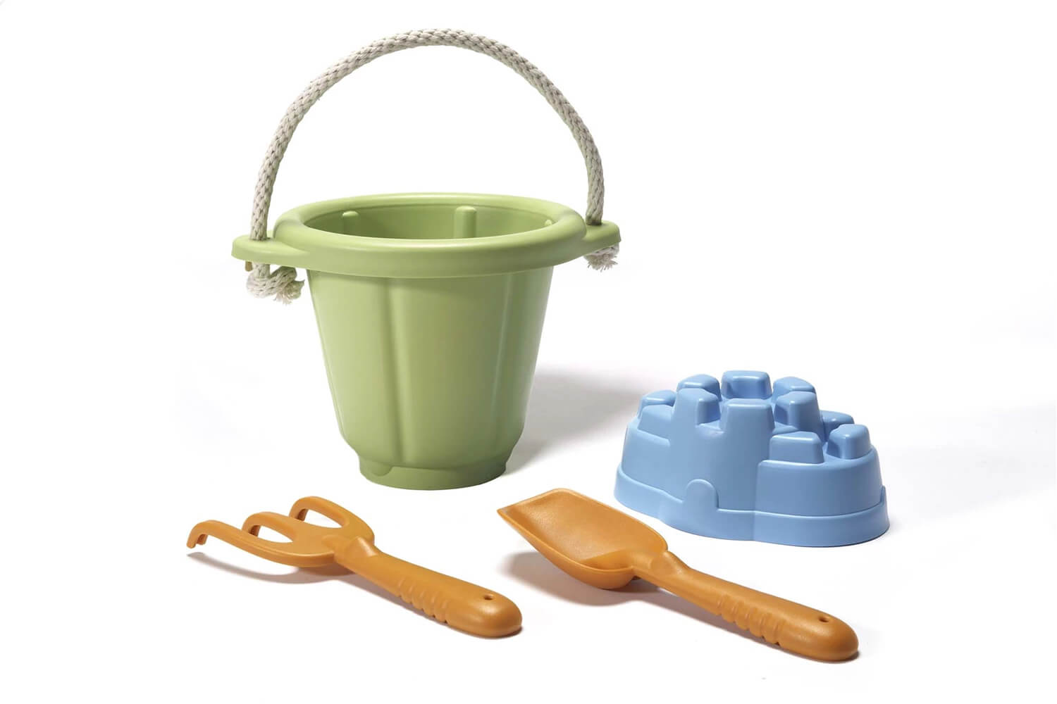 Green Toys - Sandspielzeug 4 Teile mit grünem Eimer