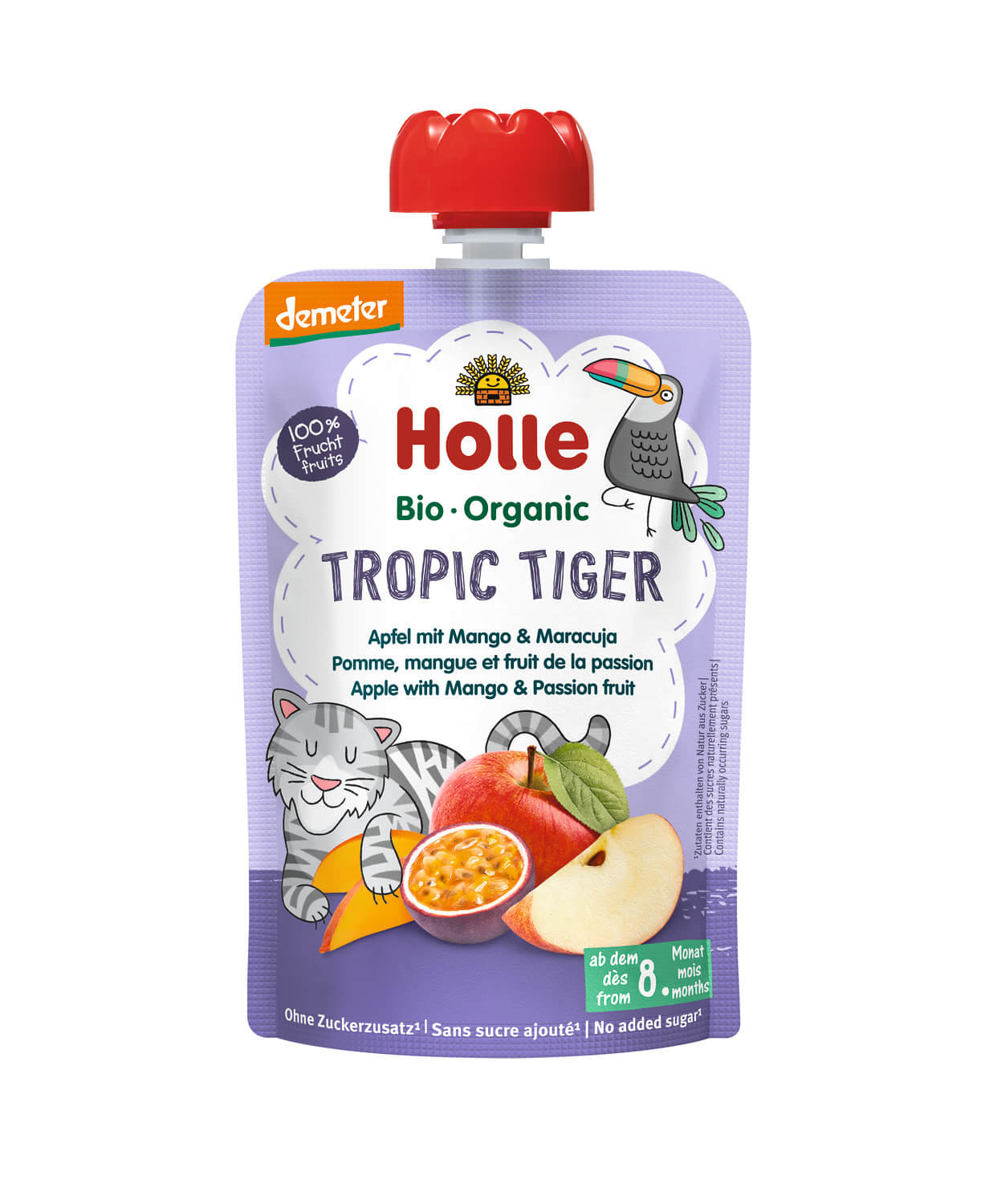 Holle Pouchy Tropic Tiger Demeter Apfel, Mango, Maracuja 100g