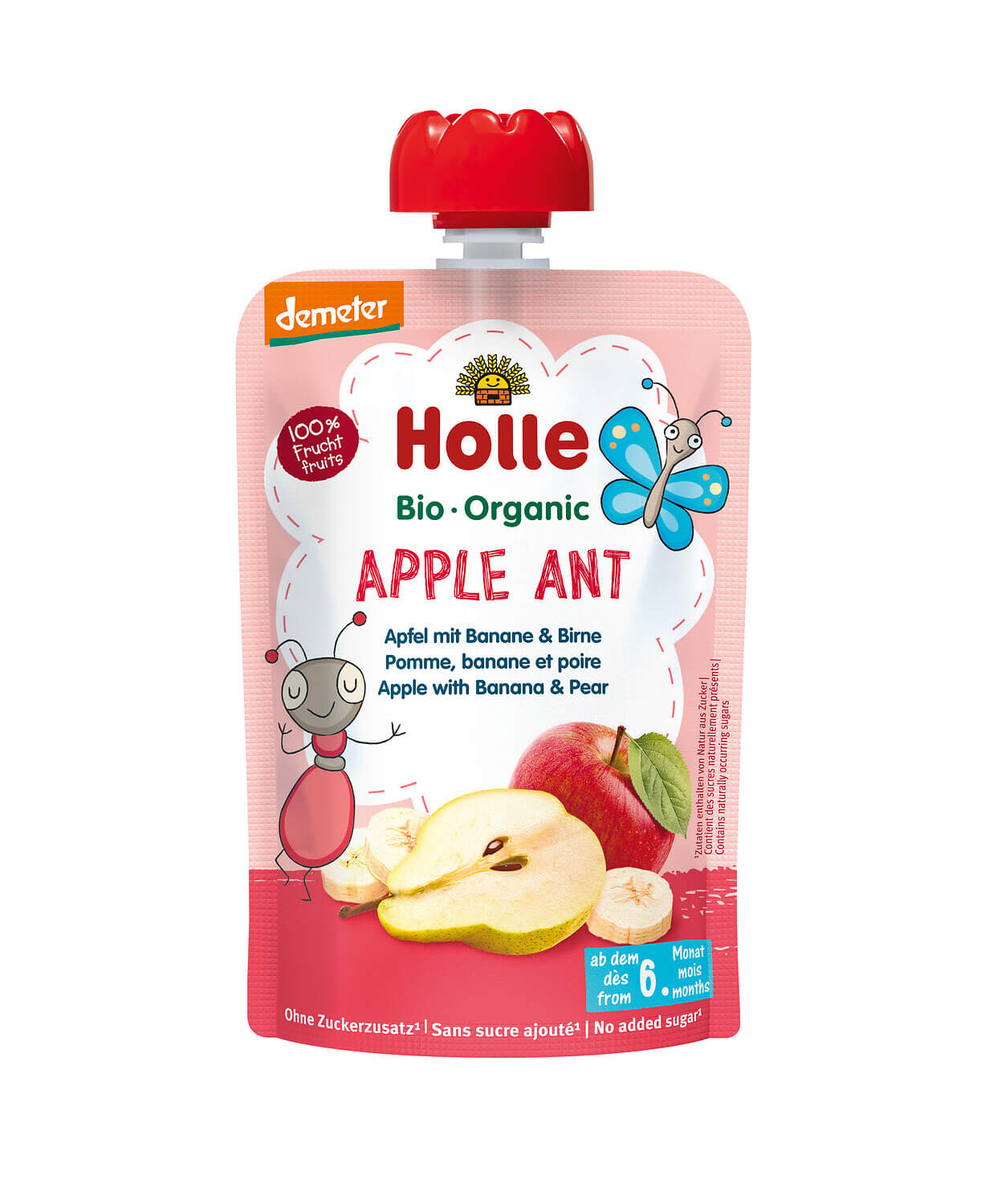 Holle Pouchy Apple Ant Demeter Apfel, Banane, Birne 100g