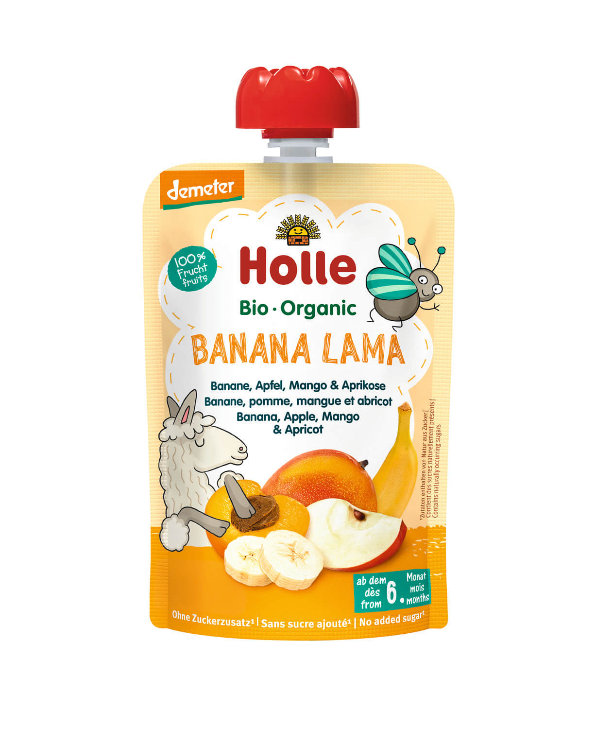 Holle Pouchy Banana Lama Demeter Banane, Apfel, Mango, Aprikose 100g